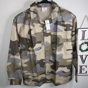 GAP KIDS BOYS ORGANIC COTTON CAMO OVERSHIRT